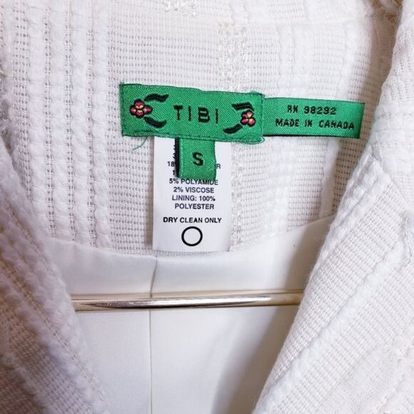 Tibi Vintage Green Label Cream Textured Blazer Jacket Women's Size Small - Picture 9 of 11